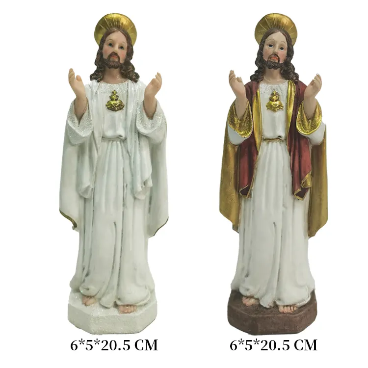 รูปปั้นพระเยซูเรซิน20ซม. รูปปั้นคริสเตียนประติมากรรมทางศาสนางานฝีมือโรงงานซัพพลาย