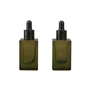 Venta al por Mayor de Botellas de Vidrio Cuadradas Verdes de 10ml/30ml con Gotero, Marca <span class=keywords><strong>Doully</strong></span>, Impresión por Transferencia de Calor para Uso Cosmético, Esencia - Product Image 1