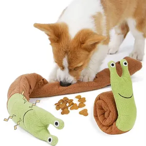 Teka-teki makanan Tibet siput mewah melentikkan hewan peliharaan mainan Puzzle anjing kucing interaktif mainan mencicit anjing