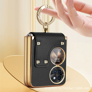Suitable for HUAWEI P50 Pocket, this colorful <b>ring</b> stand <b>phone</b> case is a stylish and trendy accessory for women - Product Image 1