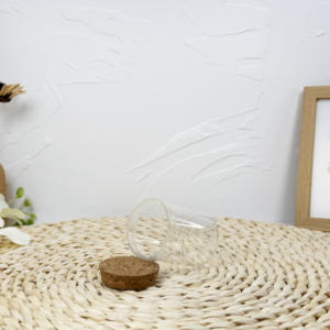 Tube en verre cylindrique résistant aux enfants avec bouchon en bois - Product Image 4