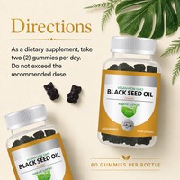 OEM Private Label 2000mg Schwarzkümmelöl-Gummibärchen 60 Stück Vegan Nicht-GVO Bärenform Großhandel Fabrik Maßanfertigung