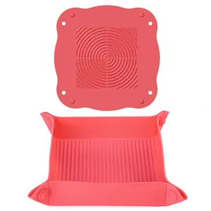 Tapis d'égouttage en silicone multi-usages pour friteuse à air moule à casserole plateau de cuisson support de rangement plaque planche à découper dessous de plat