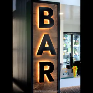 Letter Licht Led Backlit Teken Outdoor Letter Logo Backlit Teken Acryl Led Logo Groot 3d Backlit Led Backlit Logo Muur Led