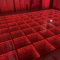 Piste de danse portable en gros pour mariage, fête, scène, avec miroir infini 3D et LED, effet ciel étoilé