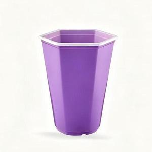 Vaso desechable hexagonal rojo de plástico PP de 16 oz para fiestas de beer pong y bares - Product Image 1