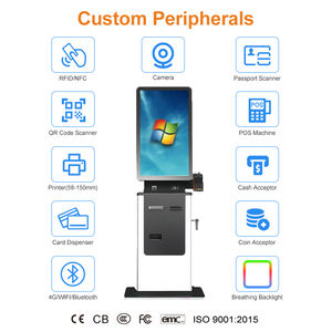 Kiosque de libre-service pour hôtel avec écran tactile de 27'' et 32'', pour hall d'hôtel, enregistrement et départ, lecteur, scanner, imprimante, <span class=keywords><strong>paiement</strong></span> <span class=keywords><strong>en</strong></span> espèces - Product Image 1