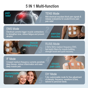 Unidad de <span class=keywords><strong>Fisioterapia</strong></span> TENS Portátil con 80 Modos, Doble Canal, Pantalla LCD, Control Remoto y Cableado, Aprobada por la FDA 510K - Product Image 3