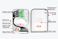 하이 퀄리티 1x16 PLC 분배기 16 포트 광섬유 FTTH 벽걸이 케이스 폴마운트 야외 카자스 낮잠