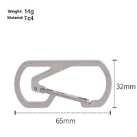 Mousqueton porte-clés en titane YCX D003 anti-perte à dégagement rapide pour randonnée, plongée, camping, pêche, épaisseur 3 mm, toutes saisons
