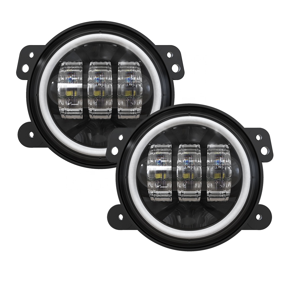 4 дюйма противотуманные огни для Jeep Wrangler JK аксессуары Ford Mondeo Светодиодный фонарь 2 шт. комплект с Halo Белый DRL + желтый сигнал поворота
