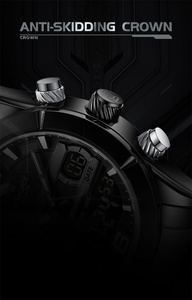 Reloj Analógico de Cuarzo NAVIFORCE 9232 <span class=keywords><strong>BBB</strong></span> Totalmente Negro con Esfera Grande de Acero Inoxidable para Hombre, Reloj de Pulsera Digital LCD para Hombre con Manecillas Luminosas - Product Image 5