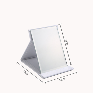 Portable <b>Folding</b> Makeup Mirror PU Leather Vanity Mirror Adjustable Stand <b>Desk</b> Dressing Travel Cosmetic Mirror - Product Image 2