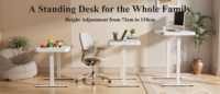 PRORIALS Escritorio Inteligente Moderno con Motor Eléctrico, Mesa de Pie Ajustable con Cajón, Altura Regulable, Ergonómico, Ejecutivo, Metálico
