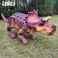 Gengu Dinozor Yüksek Simülasyonlu Animatronik Triceratops El Yapımı Dino Robot Köpek Dinozor Animatronik Dinozor Modeli