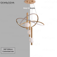 Lustre suspendu en acrylique de style nordique moderne, design créatif, pour plafond haut, éclairage décoratif de luxe pour la pièce