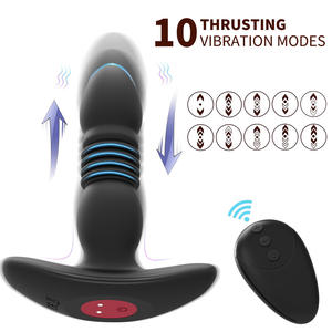 Caja personalizada gratis-Masajeador de ano vibratorio de empuje Calentamiento Telescópico Butt Dildo Vagina Próstata Punto G Tapón Anal - Product Image 6