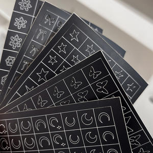 Autocollants creux pour <span class=keywords><strong>ongles</strong></span>, motifs papillon, croix, nuage, trèfle, cœur, lune peinte au pistolet, flocon de neige, carré, pour salon et DIY - Product Image 4