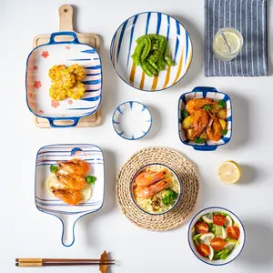 4.5 인치 일본 쌀 세라믹 그릇 도매 레스토랑 가정용 창조적 인 성격 유럽 수프 그릇 조합