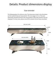 Ensemble de meubles TV modernes en marbre naturel et acrylique jade bleu, table basse suspendue de luxe léger pour salon et chambre
