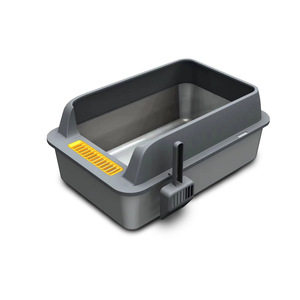 Stainless Steel Cat <b>Litter</b> <b>Box</b> Rectangle Extra <b>Large</b> Open Design Deepened Semi Enclosed With Scoop Easy Clean Durable - Product Image 2