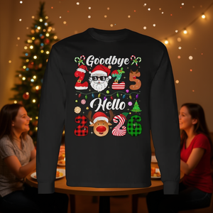 Adiós 2025, Hola 2026, Camiseta Familiar de Manga Larga de Año Nuevo - Product Image 3