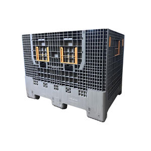 KUDA 1208B-ZDKBX Caja de palés plegable de uso industrial resistente Caja de palés de plástico plegable sólida apilable a granel 1200x800x900mm - Product Image 5