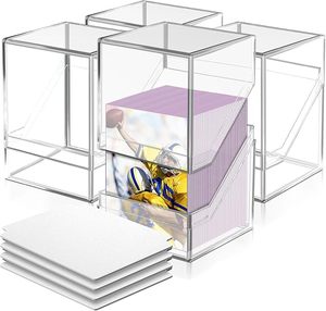 Boîtes de rangement pour cartes en acrylique pouvant contenir plus de 100 cartes protégées, boîtes de rangement transparentes pour cartes adaptées aux cartes YuGiOh, <span class=keywords><strong>MTG</strong></span> et de sport - Product Image 1