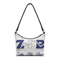 Sac à bandoulière Phi Delta Kappaas, sac à main pour femme avec fermeture éclair, imprimé lettres grecques de la sororité, perles, sangle légère en PU