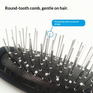 Cepillo Desenredante Profesional para Estilistas, con Cerdas Metálicas Negras, para Pelucas o Cabello Natural - Product Image 2