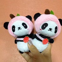 Porte-clés pendentif en peluche panda mignon de dessin animé, jouet porte-clés animal en peluche, cadeau pour enfants