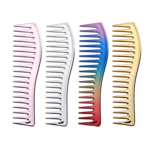 Wholesale Hair Styling Large Teeth Comb Wide Teeth Detangling Hair Comb Barber Cutting Comb Ultra Thin Abs Brush