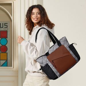 Wholesale Puffer Shopping Bag Quilted Puffy Teacher Tote Nurse Bag <b>Large</b> Shoulder Laptop <b>Purse</b> - Product Image 4