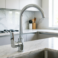 Robinet de cuisine au design moderne, à poignée unique, corps en alliage de zinc, noyau en céramique, idéal pour les hôtels et appartements