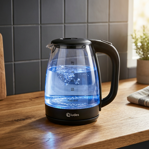 Bouilloire électrique en verre Qiudes 1,8 L, ébullition rapide, arrêt automatique, niveau d'eau visible, sans fil, pour la maison et le bureau - Product Image 3