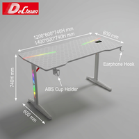 Table de jeu personnalisée, bureau d'ordinateur, impression de logo gratuite, LED RGB, vente en gros de bureaux et de chaises de jeu
