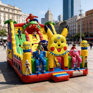 <span class=keywords><strong>Parc</strong></span> d'attractions gonflable robuste QIQU, 39,3 pieds, thème anime 3D, capacité 30 enfants, PVC Sijia pour centres intérieurs et extérieurs, audit CE - Product Image 1