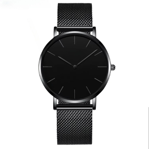 Montres de couple ultra-fines en acier inoxydable à double aiguille, mouvement à quartz japonais, design tendance pour les amoureux - Product Image 3