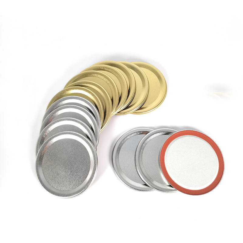Оптовая продажа, 70 мм, 86 мм, Серебряная Золотая жестяная пластина, крышки для банок с завинчивающейся крышкой