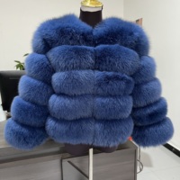 HUA QIU MEI SI Vente en gros de vestes en fourrure véritable pour femmes, veste courte en fourrure de renard véritable marron chocolat pour femmes