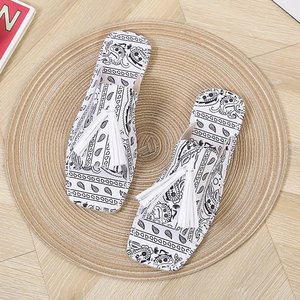 Sıcak satış bayanlar rahat püskül terlik boyutu 12 kadın kırmızı fantezi çin kare ayak rahat ayakkabılar eğlence saçak sandalet - Product Image 3