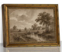 Décoration de salle de bain, chambre et entrée |   Art sur toile |   Impression vintage encadrée or, thème palmiers et océan, OEM ODM