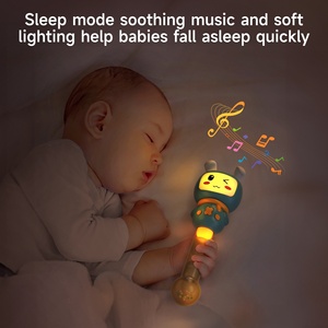 Tumama enfants enregistrement éducatif en plastique lapin main cloche bébé <span class=keywords><strong>hochet</strong></span> sommeil apaisant anneau de dentition hochets musicaux jouet avec lumières - Product Image 3
