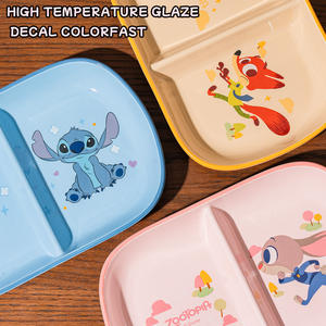 Assiette compartimentée en céramique de dessin animé Disney pour un usage domestique, des fêtes et des cadeaux de Noël à l'école - Product Image 5