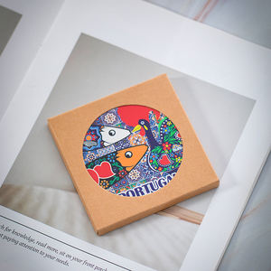 Posavasos absorbente personalizado redondo para bebidas, posavasos en blanco para sublimación, posavasos de piedra de cerámica con corcho - Product Image 5