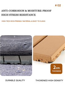 Dalles de sol en plastique emboîtables en nid d'abeille, couleur café, texture peau, 30*30cm, pour cour - Product Image 4