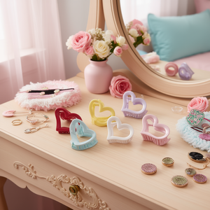 Pinces à cheveux en forme de cœur 6 cm, macaron coloré, pour femmes et filles - Product Image 5