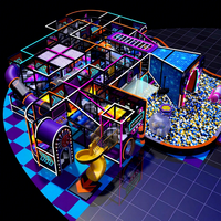 Structure de jeu commerciale intérieure pour enfants, type Cube City multi-niveaux, haute technologie, avec zone de jeu néon, prix usine attractif