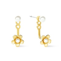 Produk Gemnel terbaru bunga yang menakjubkan dengan cangkang cantik mutiara anting stud jaket desain