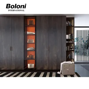 Boloni Aangepaste Walk In Closet Multiplex Meubelen Kast Organisatoren Garderobe Kleedkamer Wit Walk In Closet Systeem